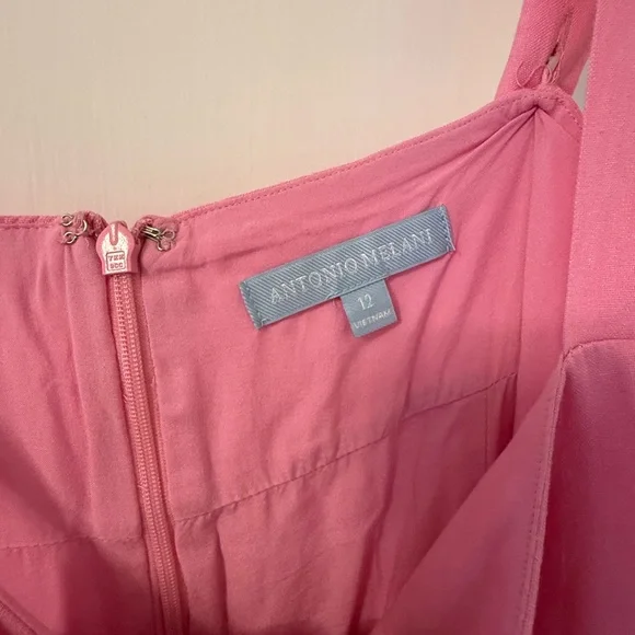 ANTONIO MELANI Pink Square-Neck Midi Dress with Cutout Hem - Picture 3 of 3